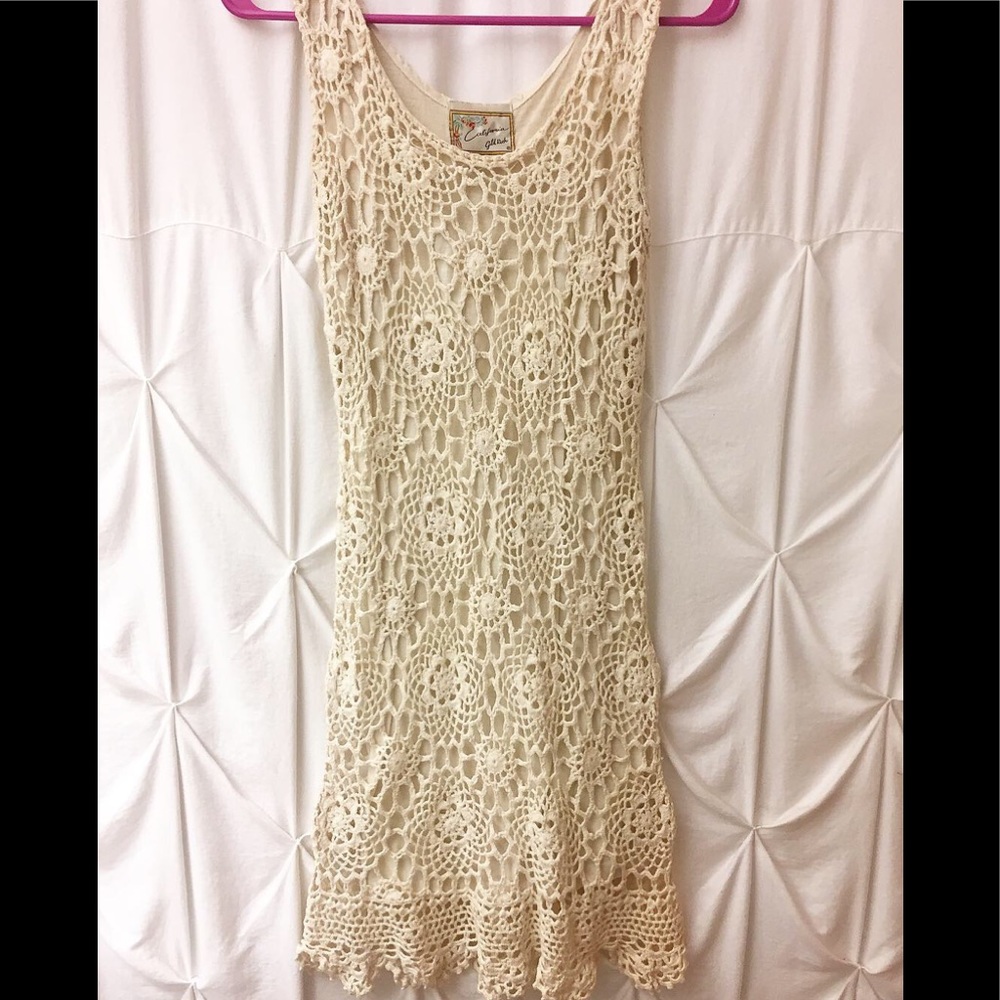 Bodycon Cream Crochet Dress!